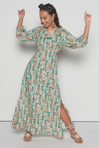 Zesty Boho Maxi Dress, Lime Green, image 1